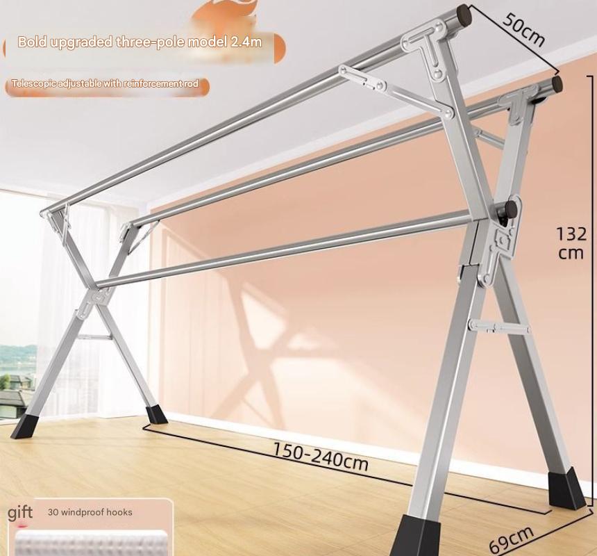 Three pole 2.4m - retractable