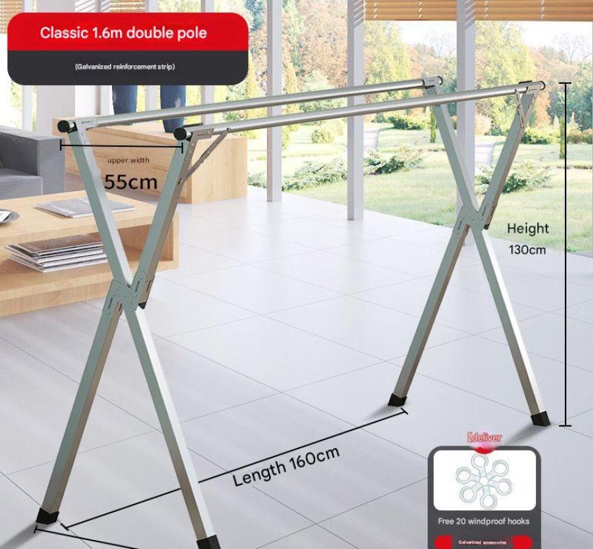 Double pole 1.61 m-non-retractable