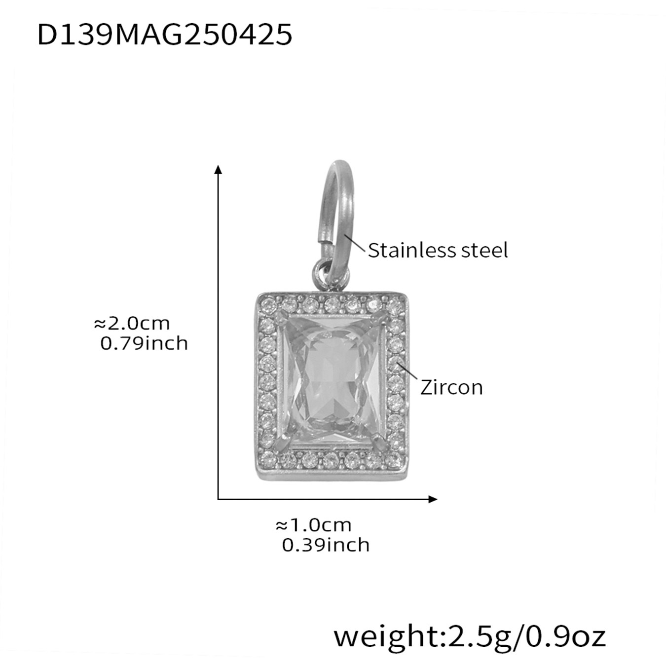 8:D139-steel color pendant