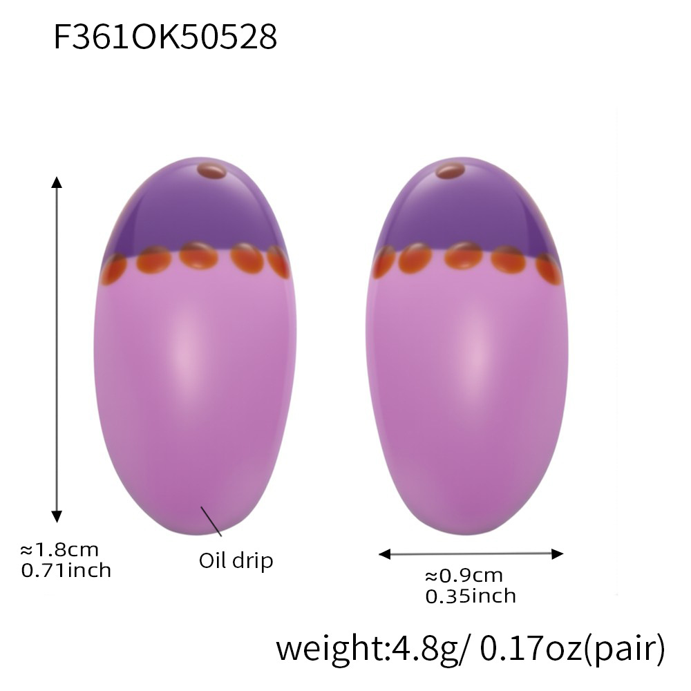 1:F361-golden van gogh oil painting earrings-purple