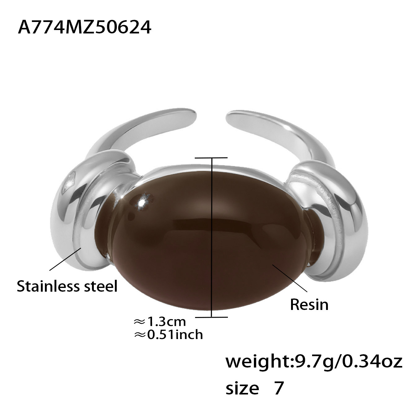 A774-steel brown resin ring