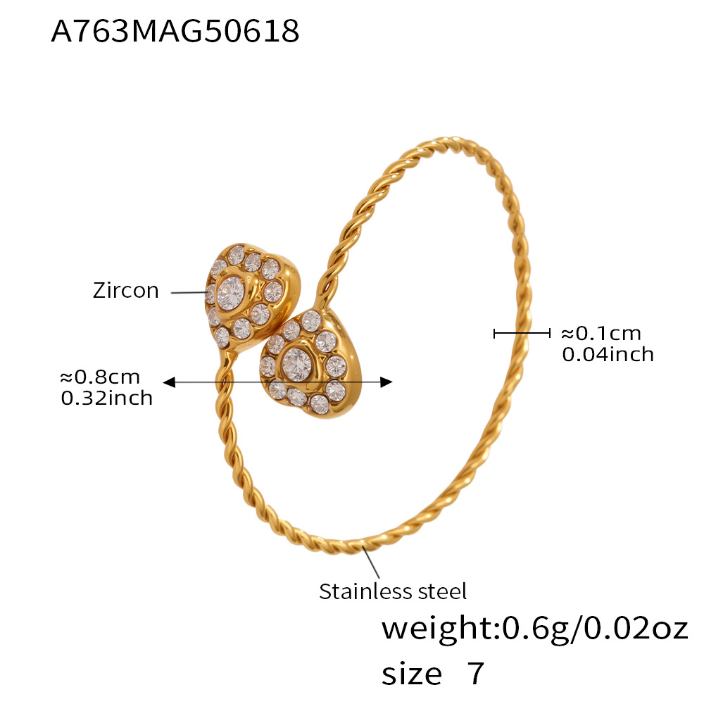 A763-gold 5a zircon love ring