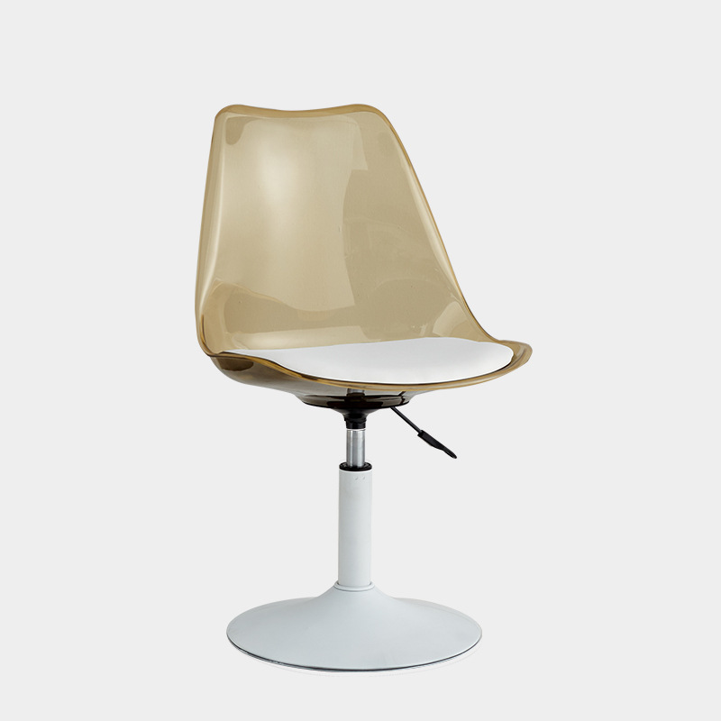 Disc [transparent amber] white legs-white cushion