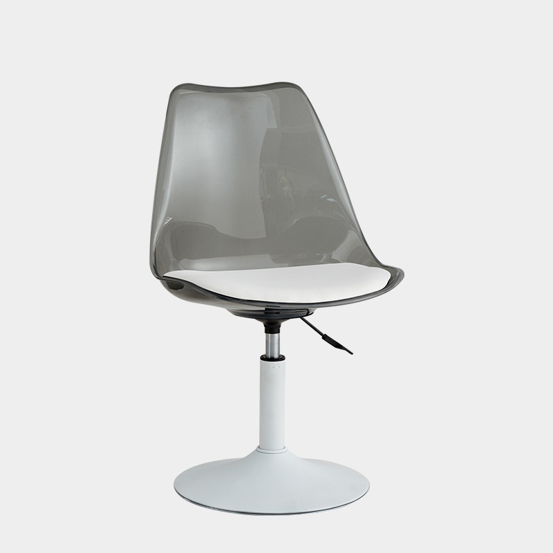 Disc [Transparent Gray] white legs-white cushion