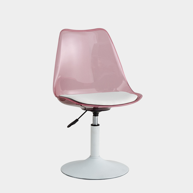 Disc [transparent pink] white legs-white cushion