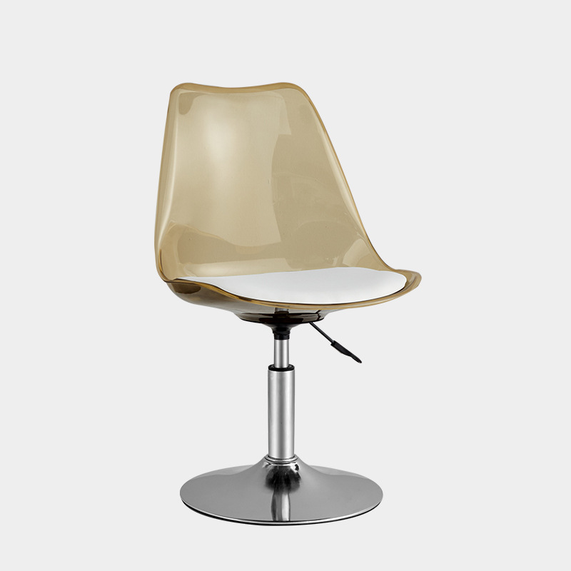 Disc [transparent amber] plated legs-white cushion