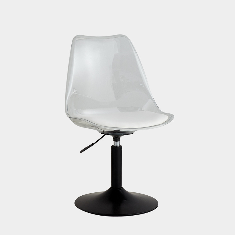 Disc [transparent White] black legs-white cushion
