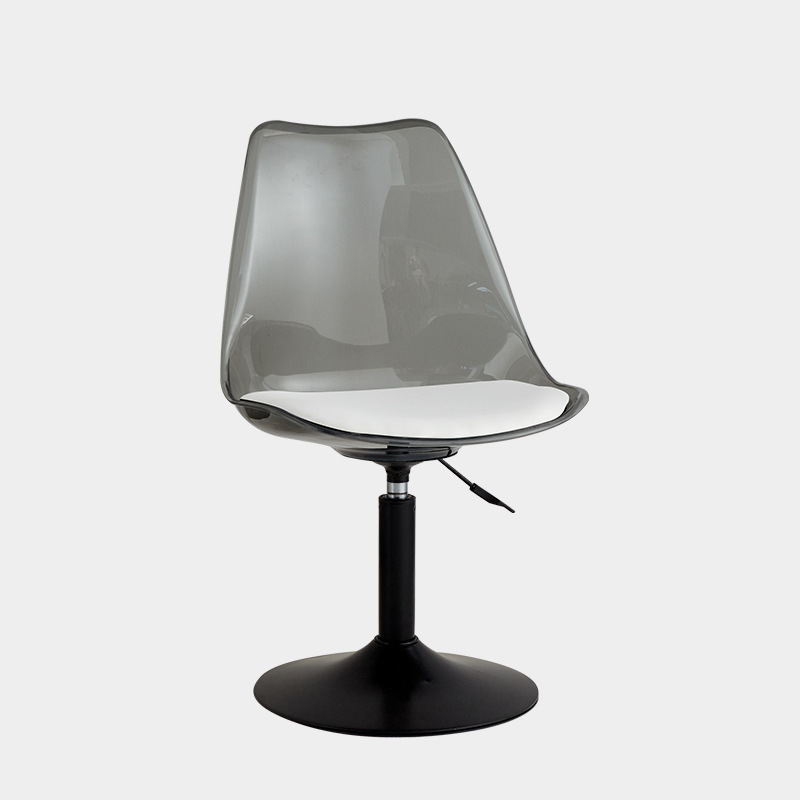 Disc [Transparent Gray] black legs-white cushion