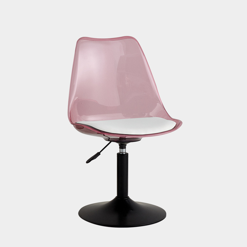 Disc [transparent pink] black legs-white cushion