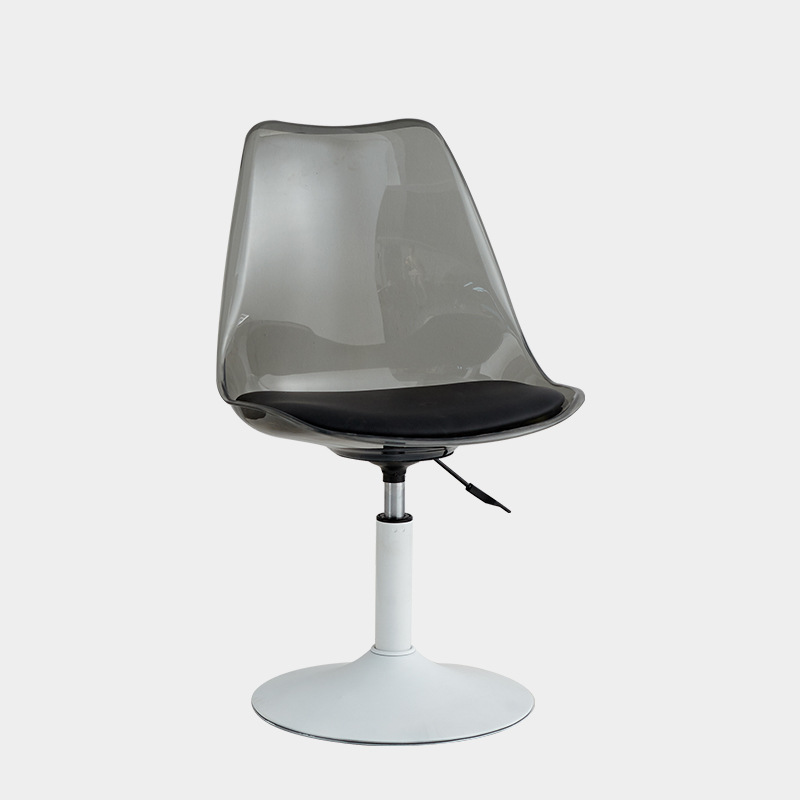 Disc [Transparent Gray] white legs-black cushion