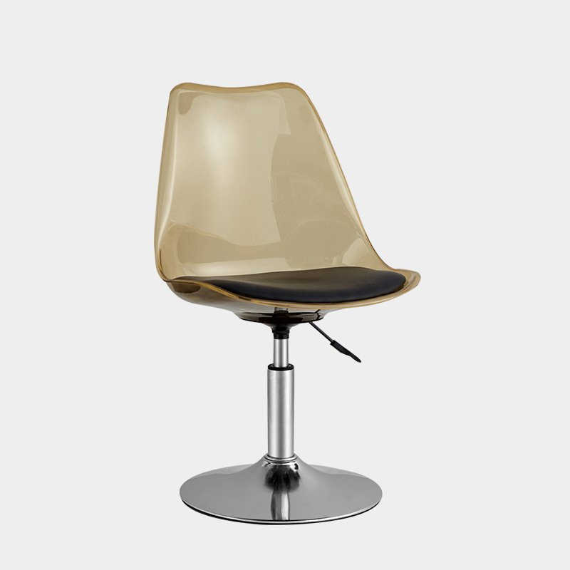 Disc [transparent amber] plated legs-black cushion