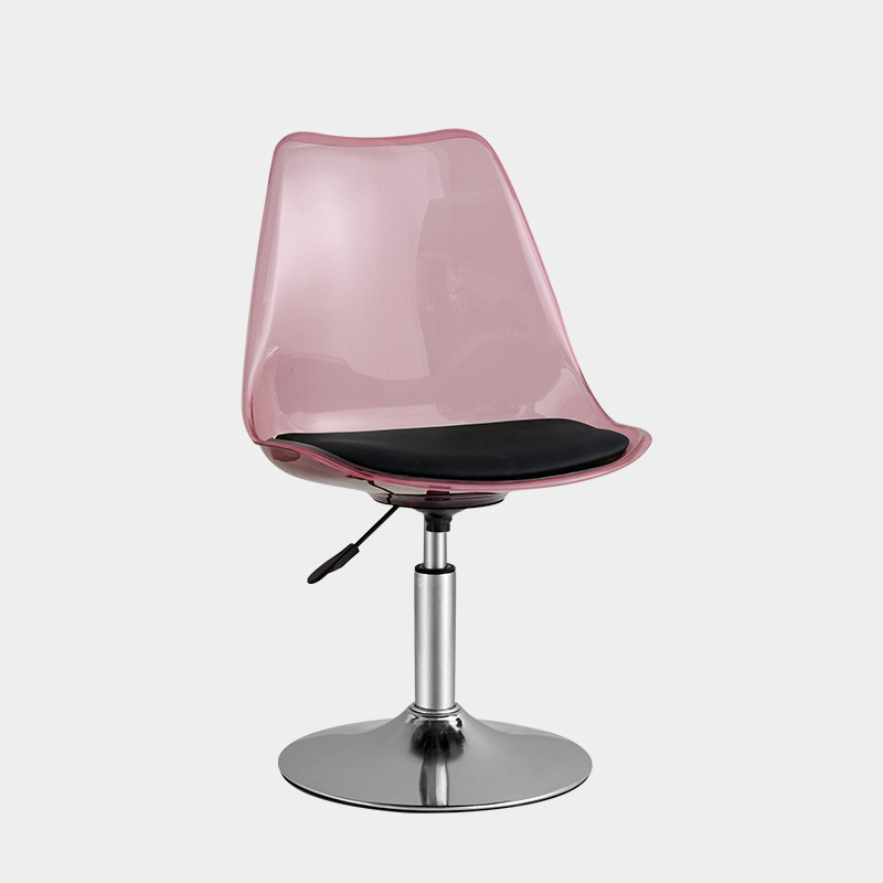 Disc [transparent pink] plated legs-black cushion