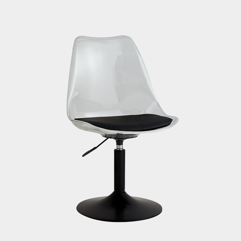 Disc [transparent White] black legs-black cushion