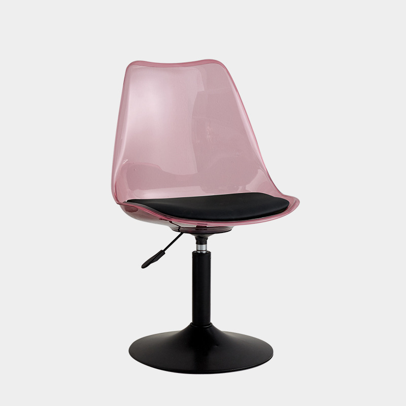 Disc [transparent pink] black legs-black cushion