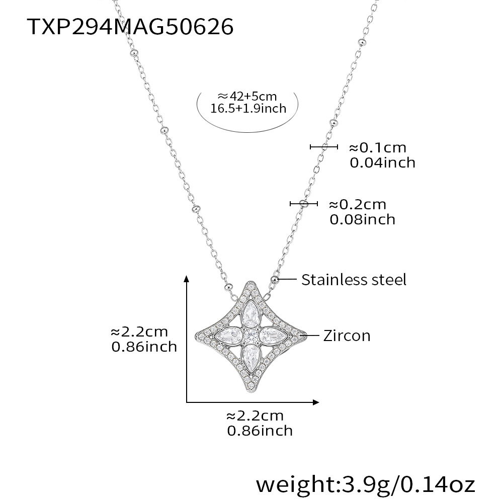 2:steel color 5a zircon necklace