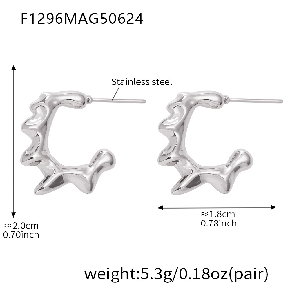 9:F1296-steel color earrings