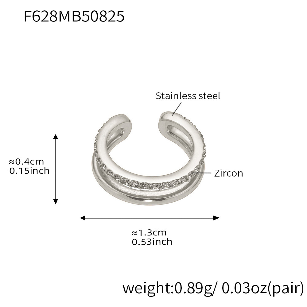 6:Steel-colored ear clips - single piece