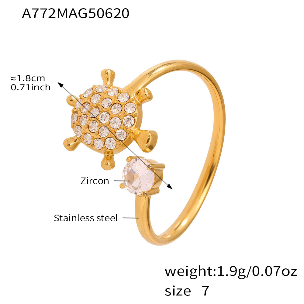 A772-golden turtle 5a zircon ring