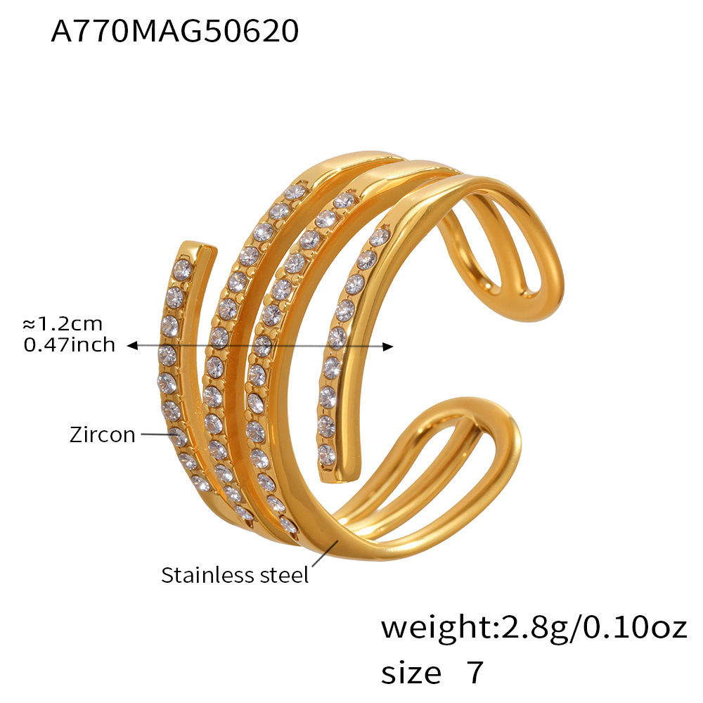 5:A770-gold paperclip 5a zircon ring