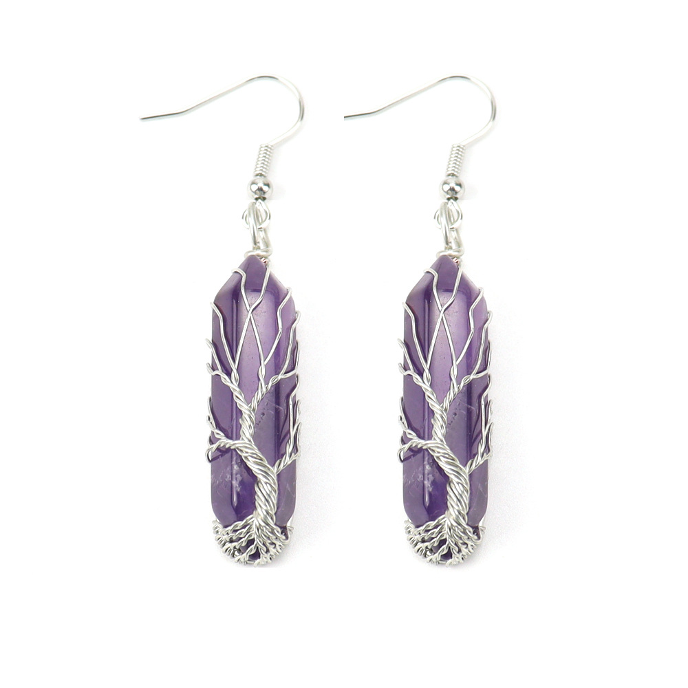 Amethyst Tree of Life Earrings