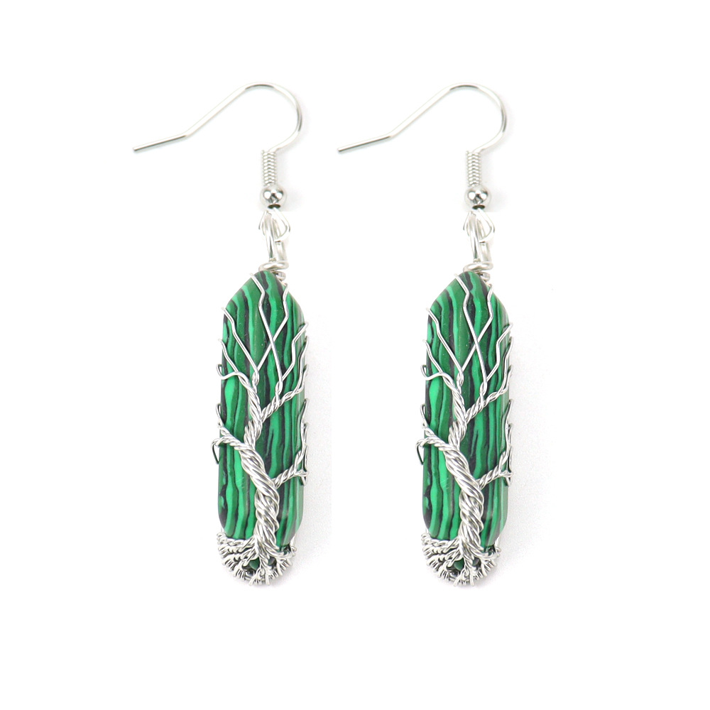 4:Malachite Tree of Life Earrings