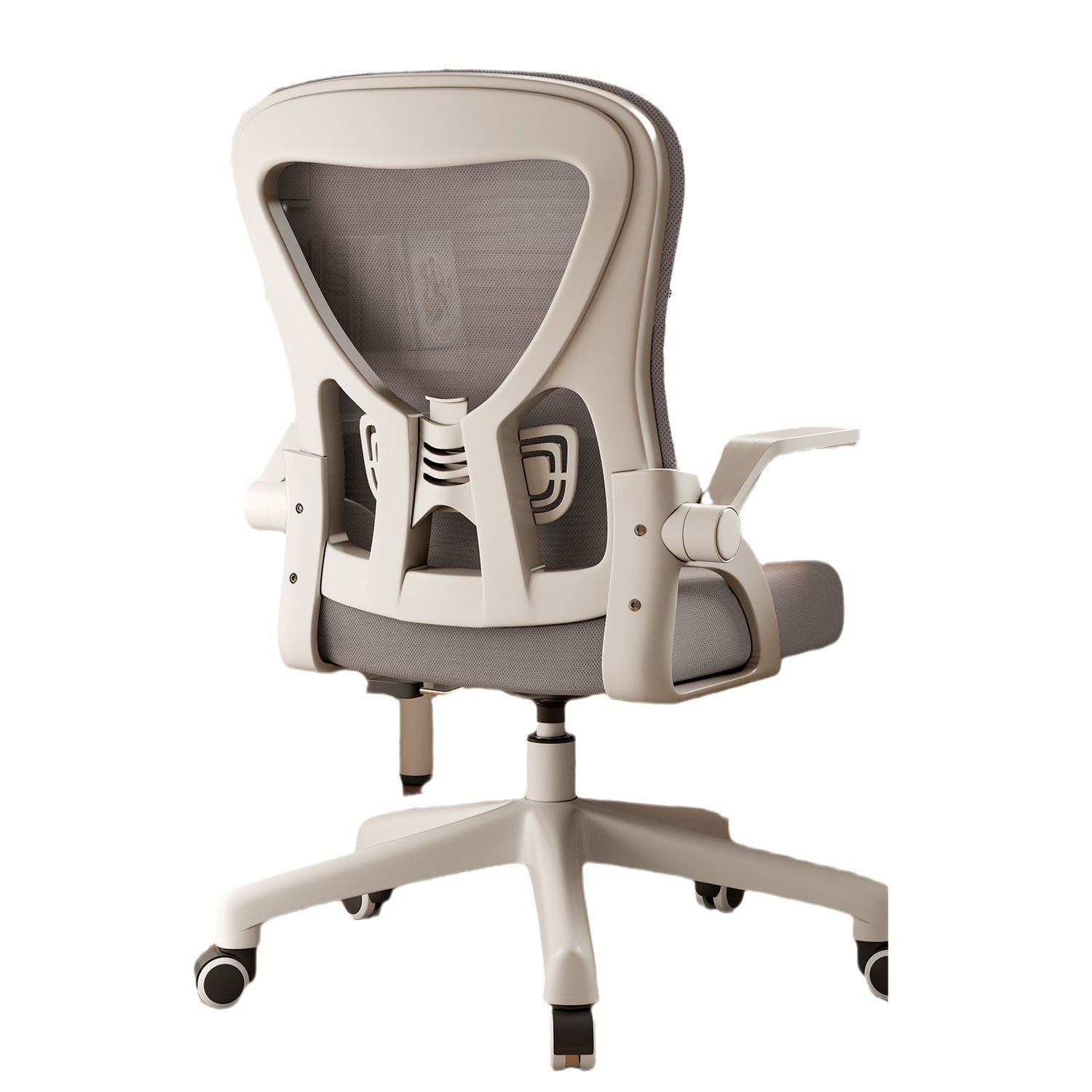 White frame gray mesh nylon rotation