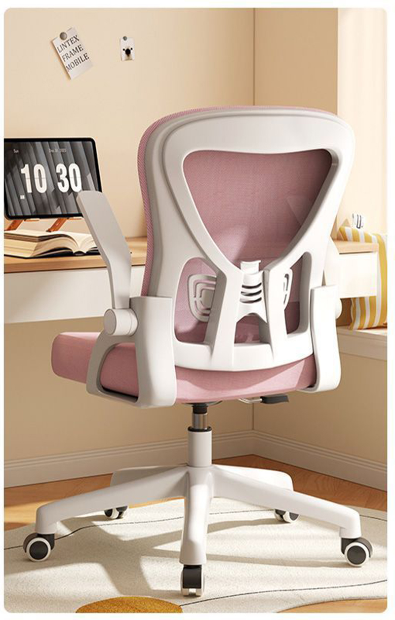 White frame pink mesh nylon rotation