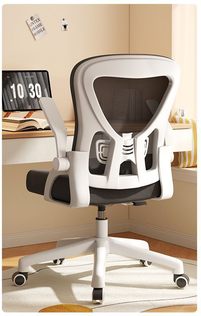 White frame and black mesh nylon rotation