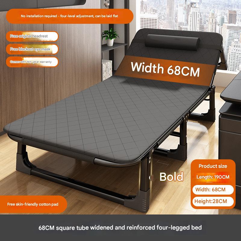 Widened 68*190cm [square tube reinforcement] black bed skin-friendly cotton pad