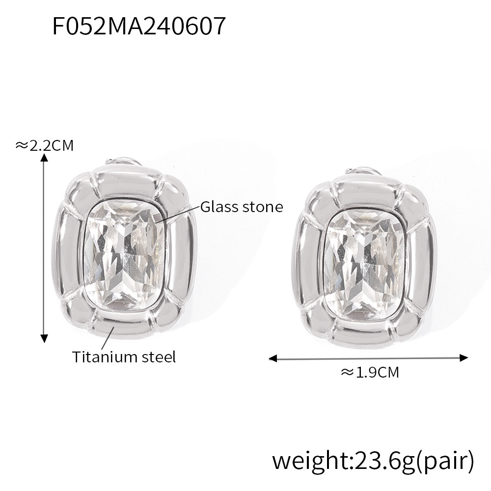 TXF052-steel color earrings