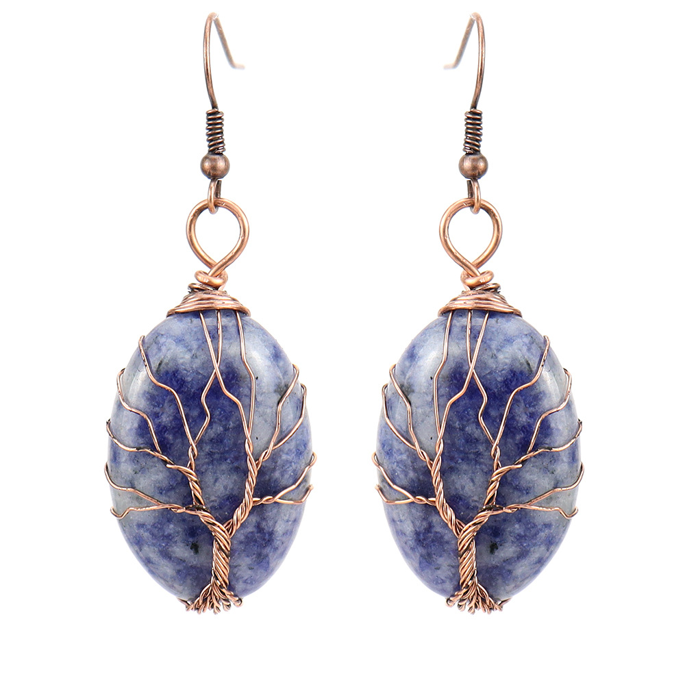 Ancient red copper   white dot blue