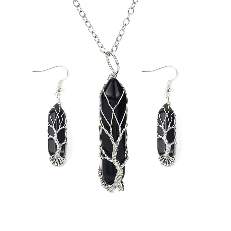 4:Obsidian (necklace   earrings)