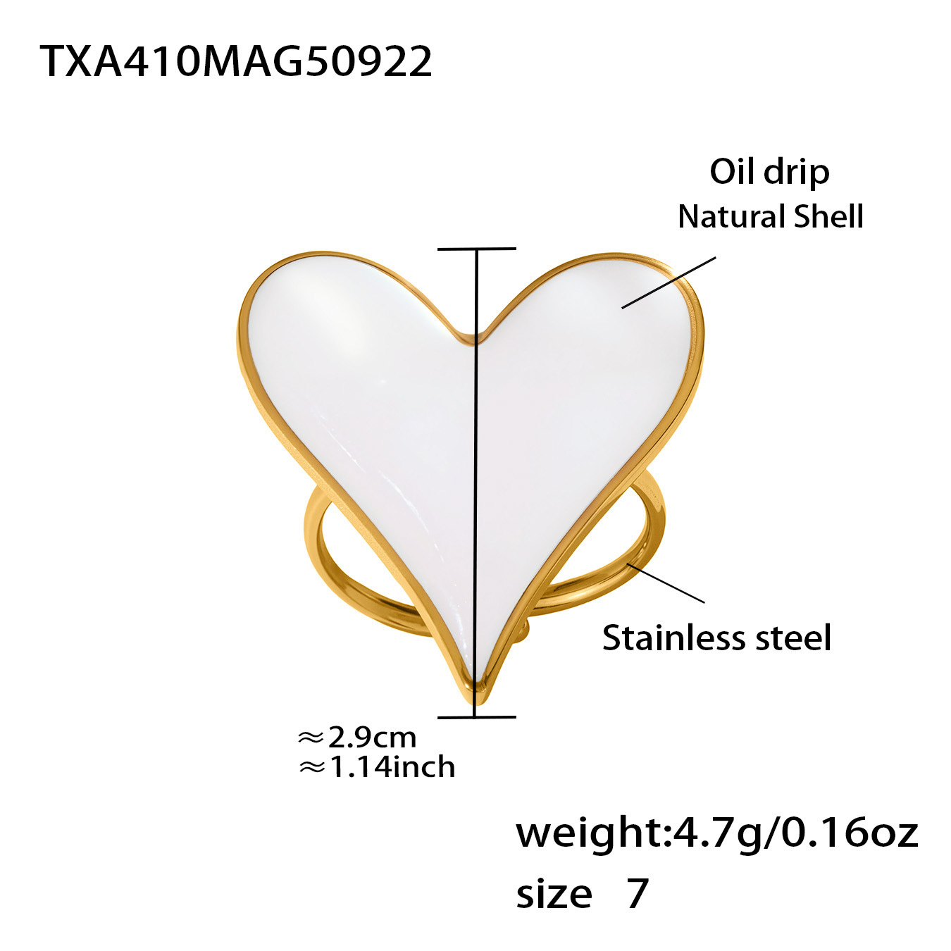 3:Golden heart-shaped ring