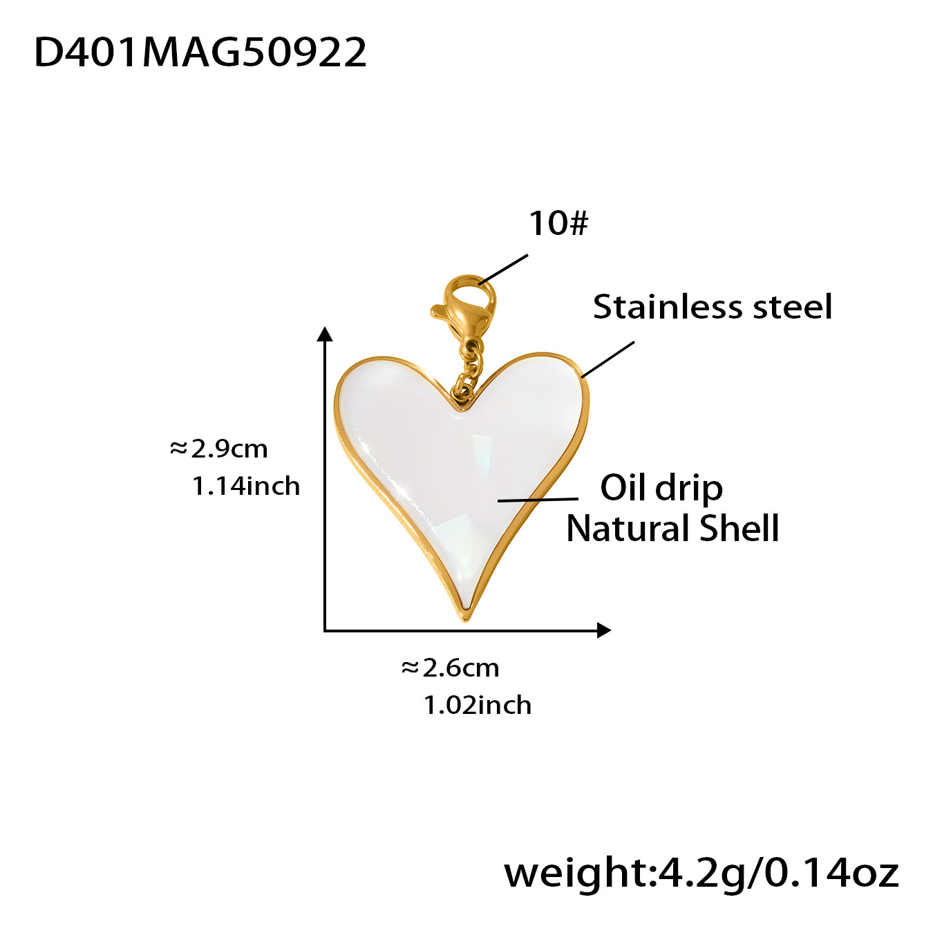 9:Golden heart-shaped pendant