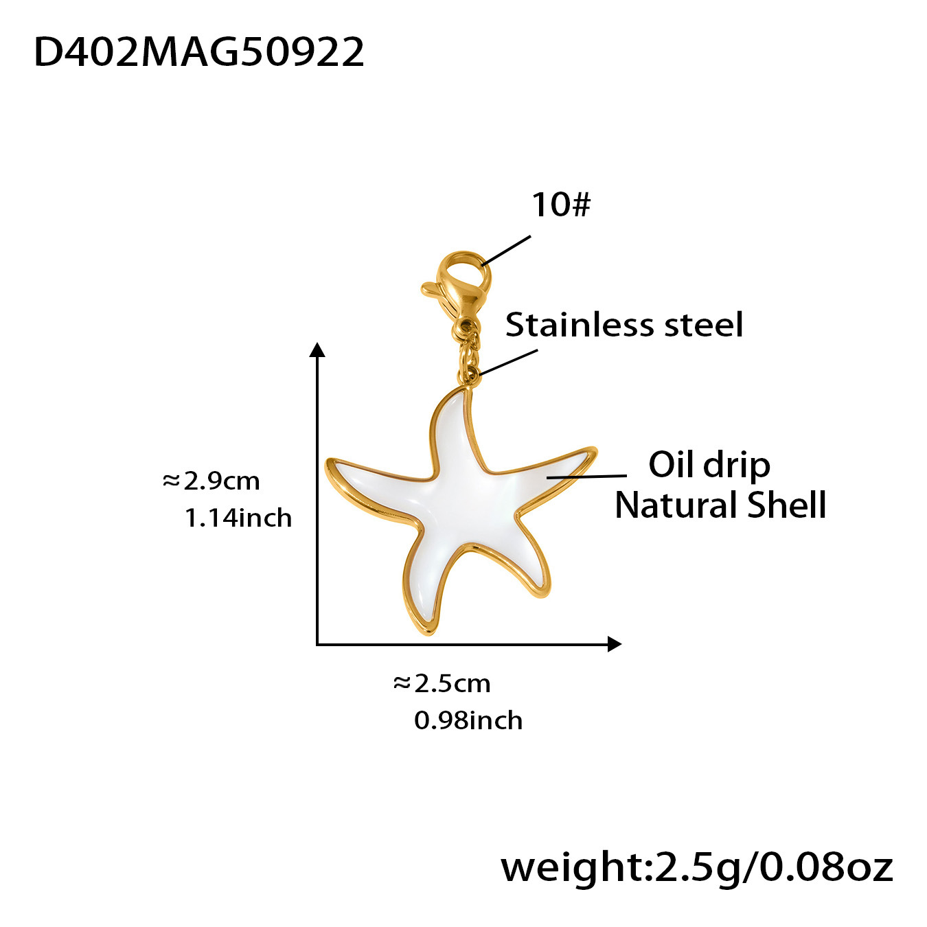 10:Golden starfish pendant