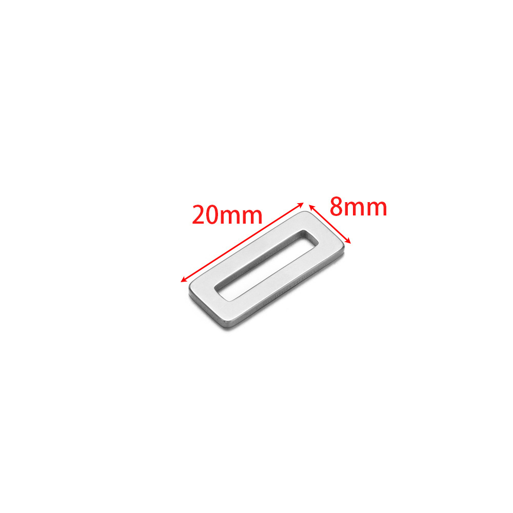 8*20mm Rectangular silver