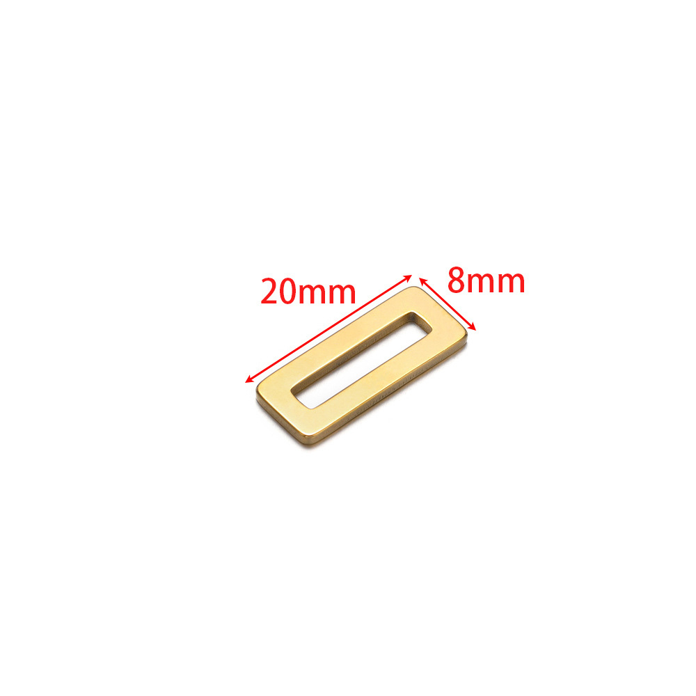 1:8*20mm rectangular pendant, 1.5mm thick, gold