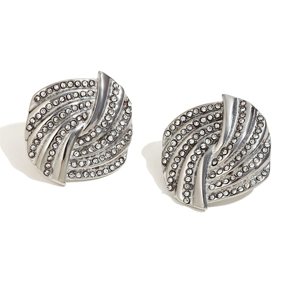 Stud earrings - steel color