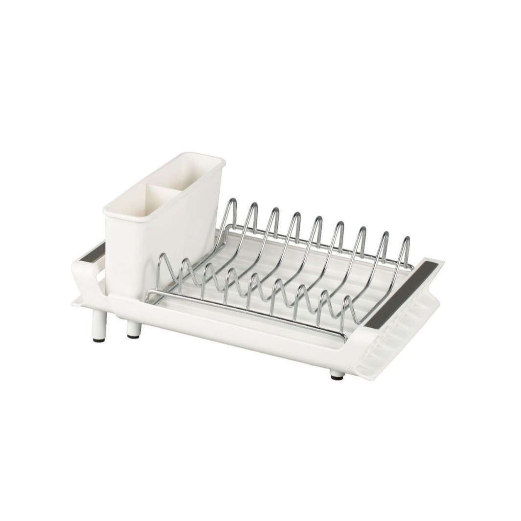 100342-compact retractable dish rack (white)