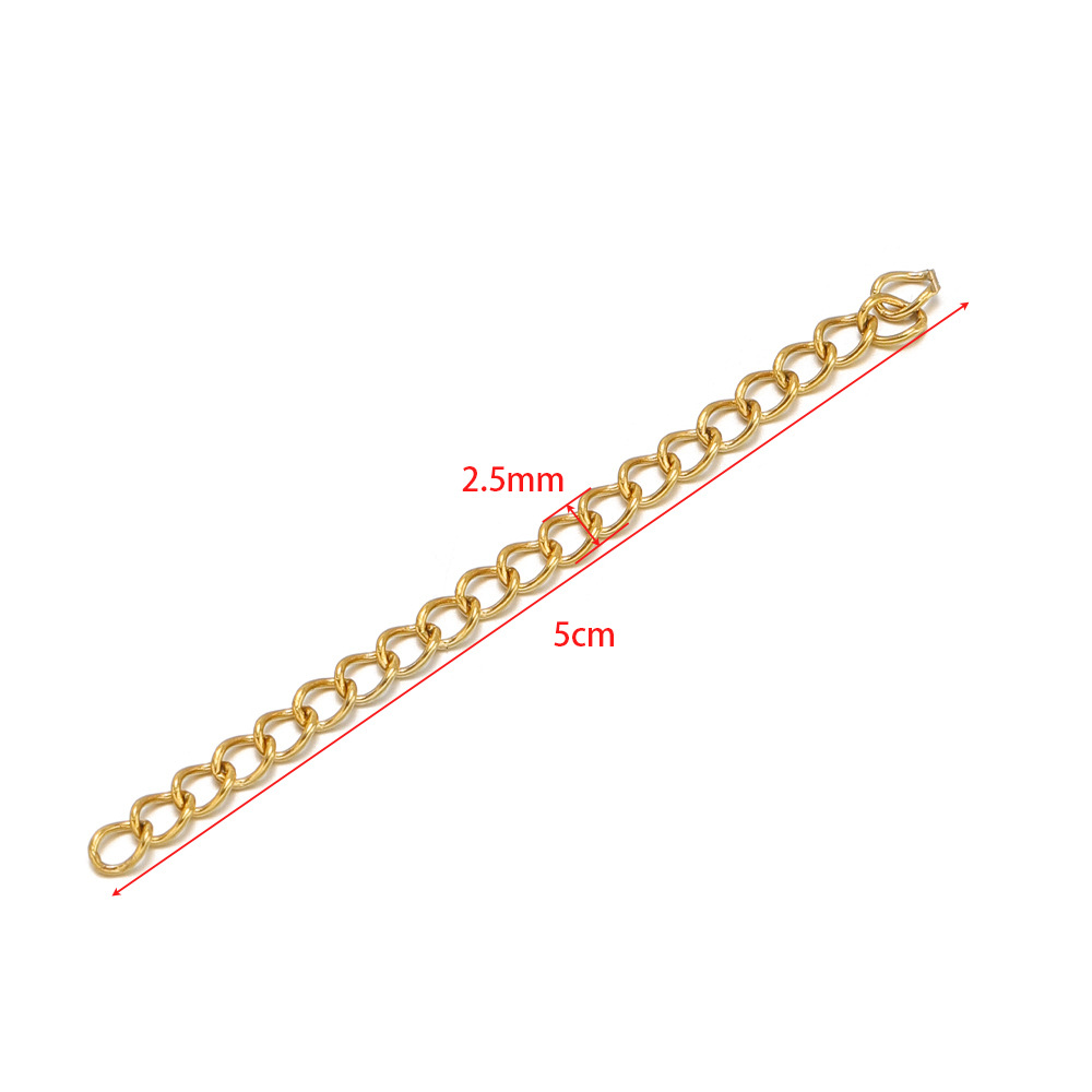 1:2.5mm wide 05 tail chain 5cm gold