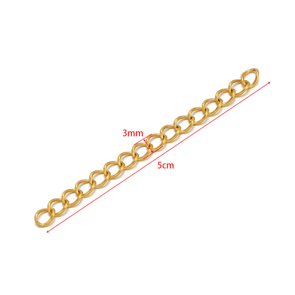 2:3mm wide 06 tail chain 5cm gold