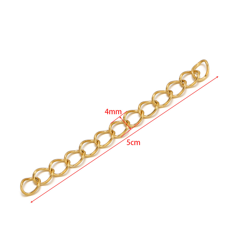 3:4mm wide 06 large hole tail chain 5cm gold