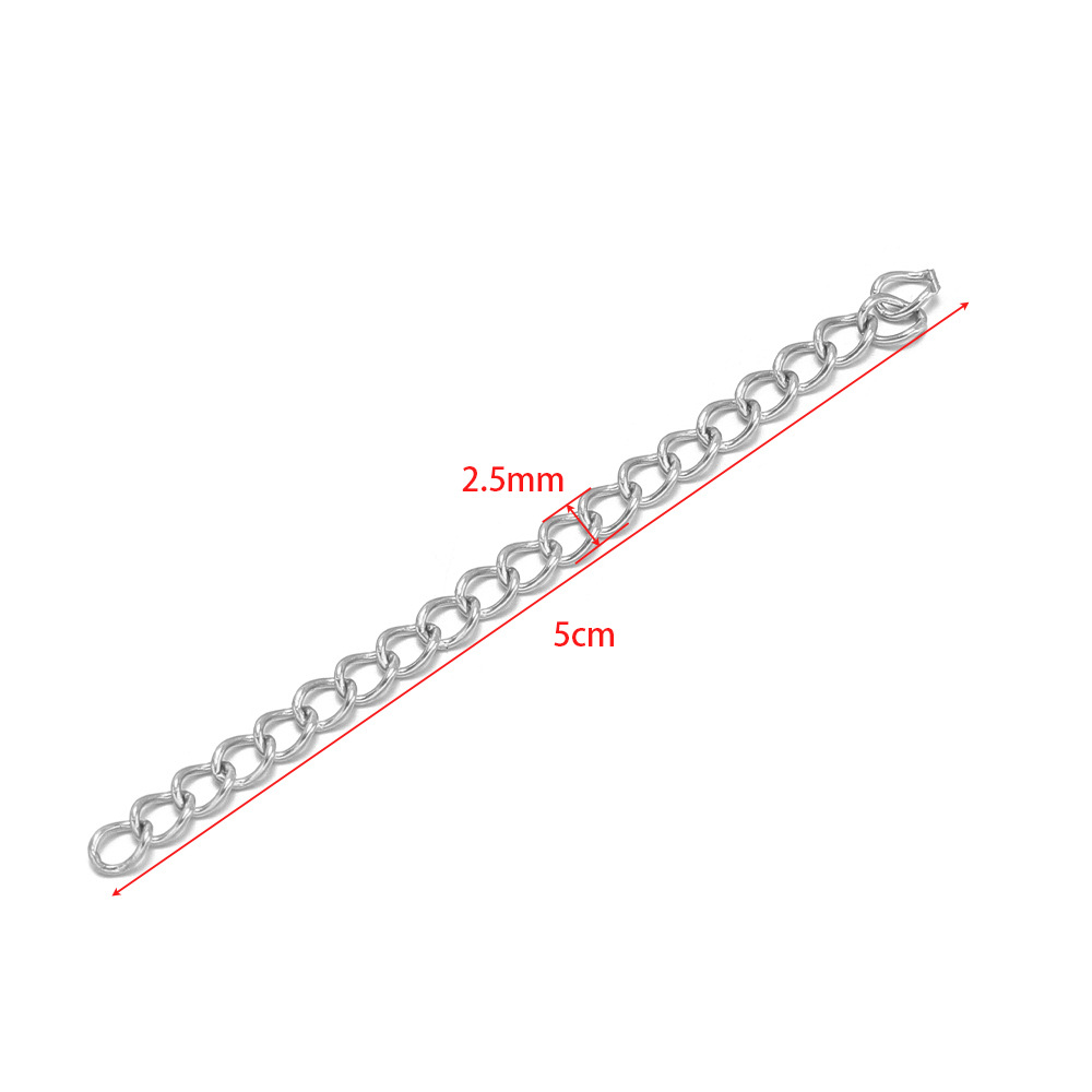 4:2.5mm wide 05 tail chain 5cm steel color