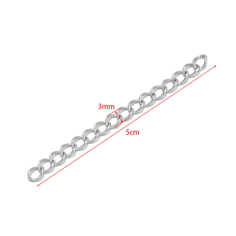 5:3mm wide 06 tail chain 5cm steel color