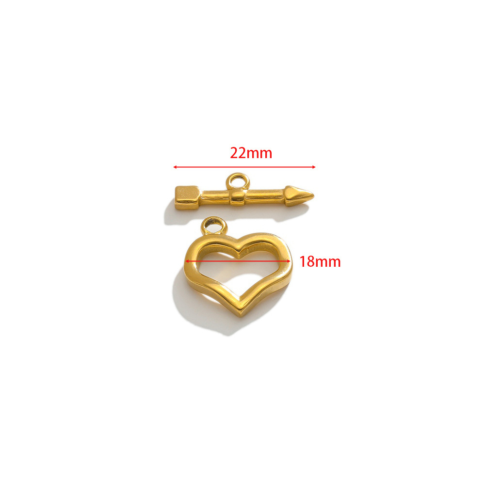 1:18*22mm heart-shaped ot buckle, wire diameter 2.5mm, gold