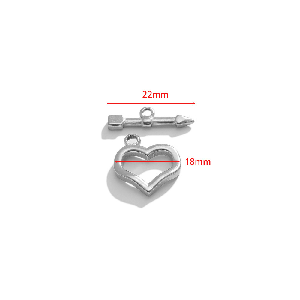 2:18*22mm heart-shaped ot buckle, wire diameter 2.5mm, steel color