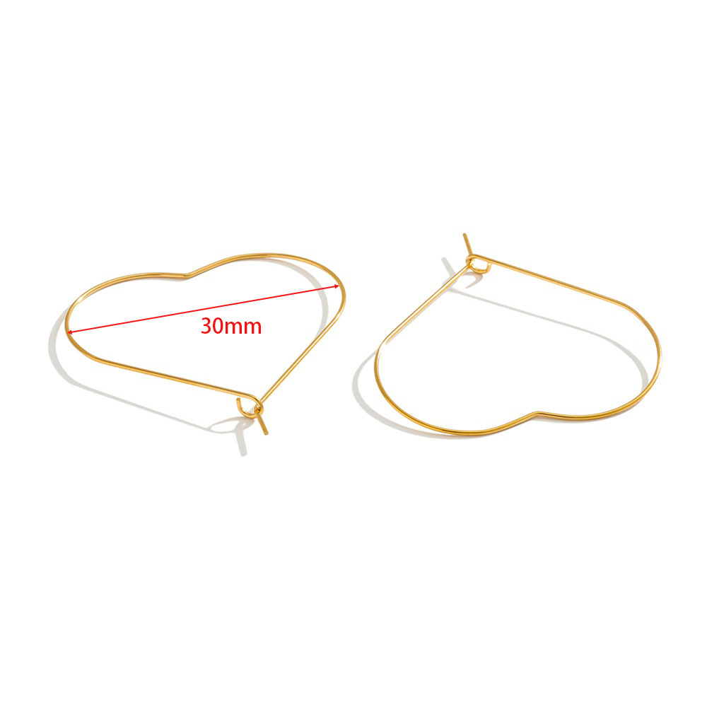 1:30mm heart-shaped peach heart-shaped earrings gold