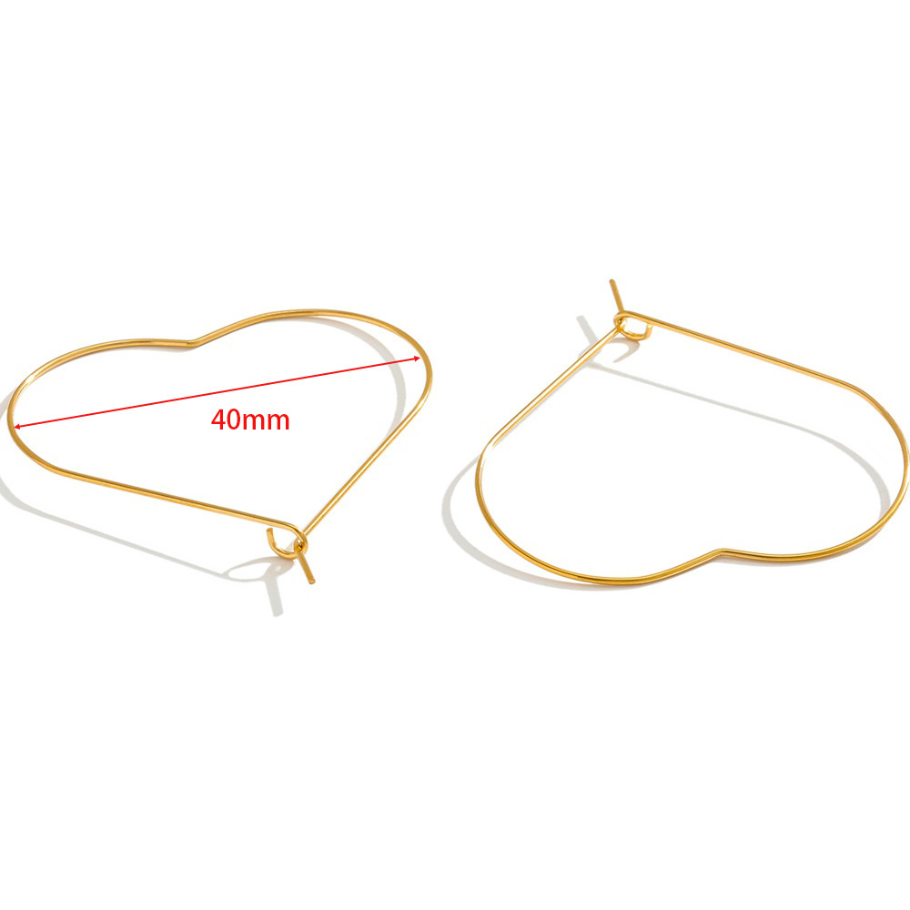 2:40mm heart-shaped peach heart-shaped earrings gold