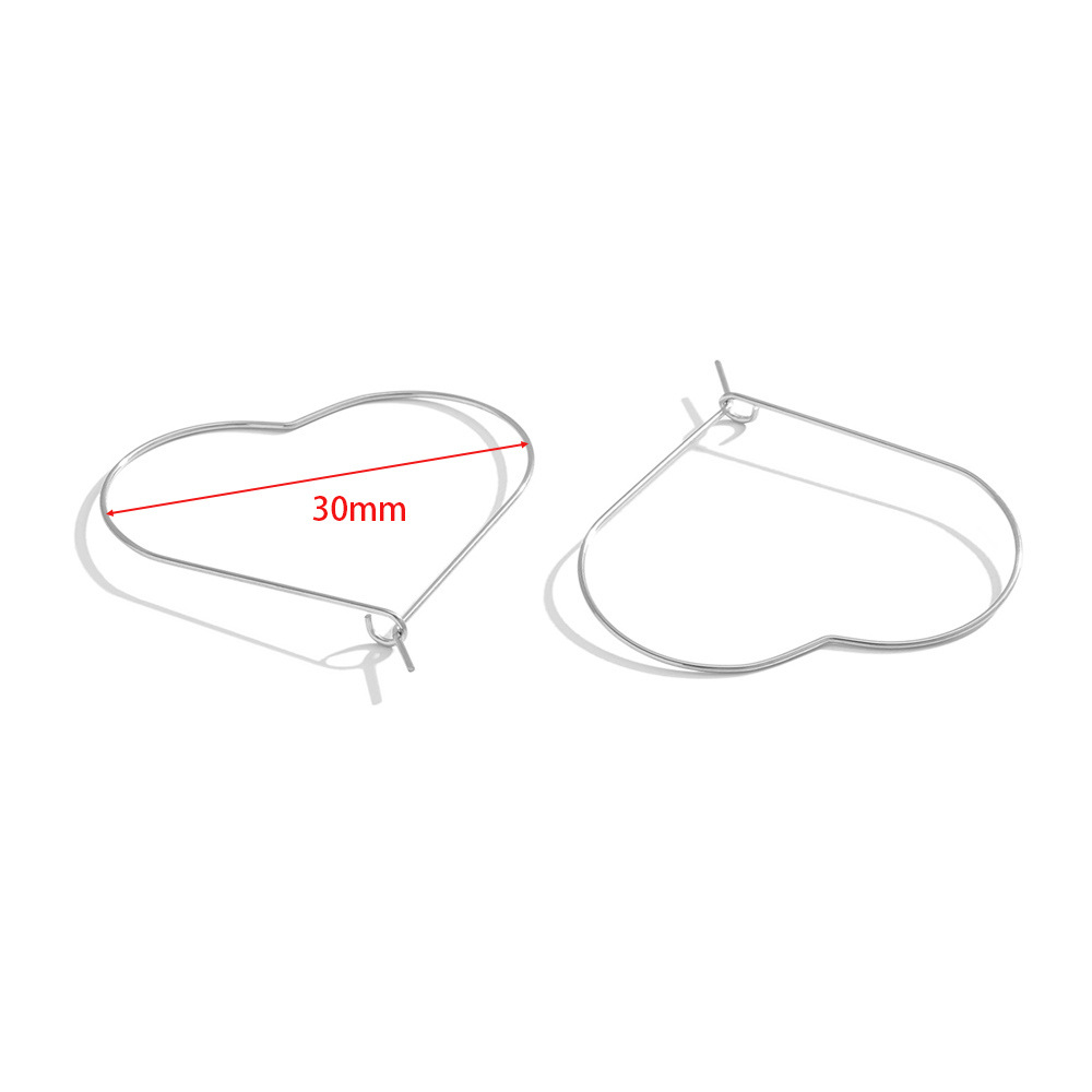 5:30mm heart-shaped peach heart-shaped earrings steel color