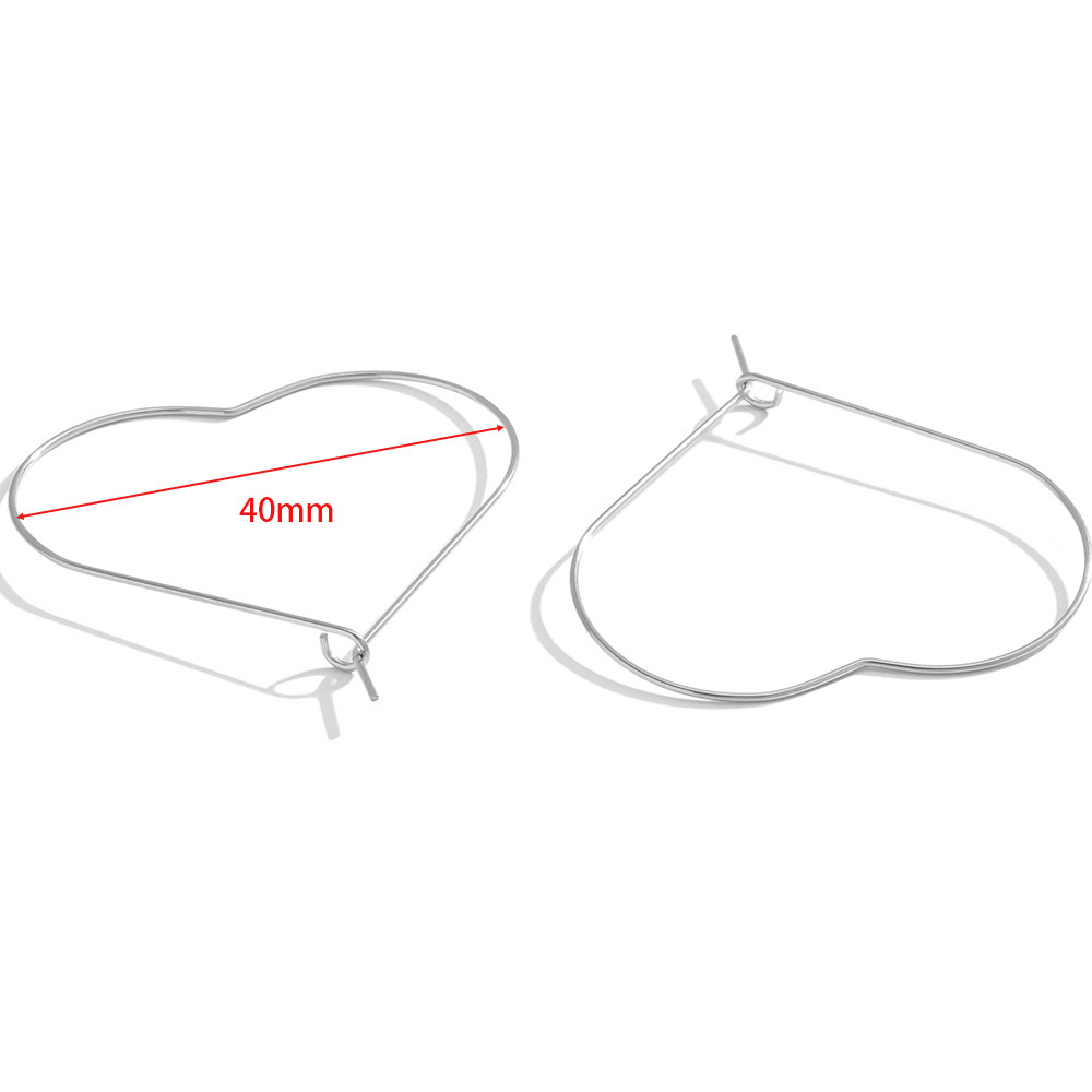 6:40mm heart-shaped peach heart-shaped earrings steel color